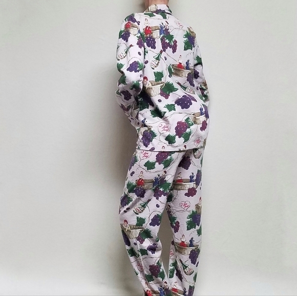RARE Vintage Nick & Nora I Love Lucy Italian Movie Cotton Flannel Pajama Set Sm - Picture 3 of 16